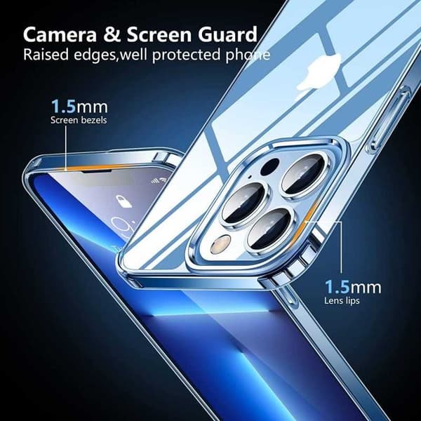 iPhone 13 Pro Max iskuja vaimentava silikonikotelo Simple Transparent
