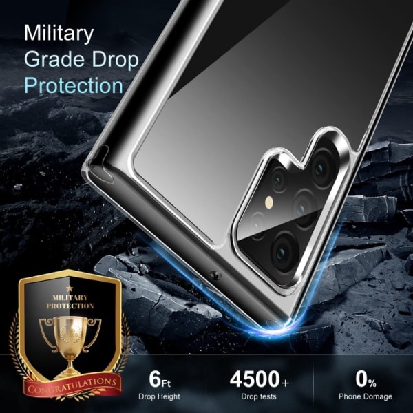 Samsung S22 Ultra stødabsorberende silikonecover Enkelt Transparent