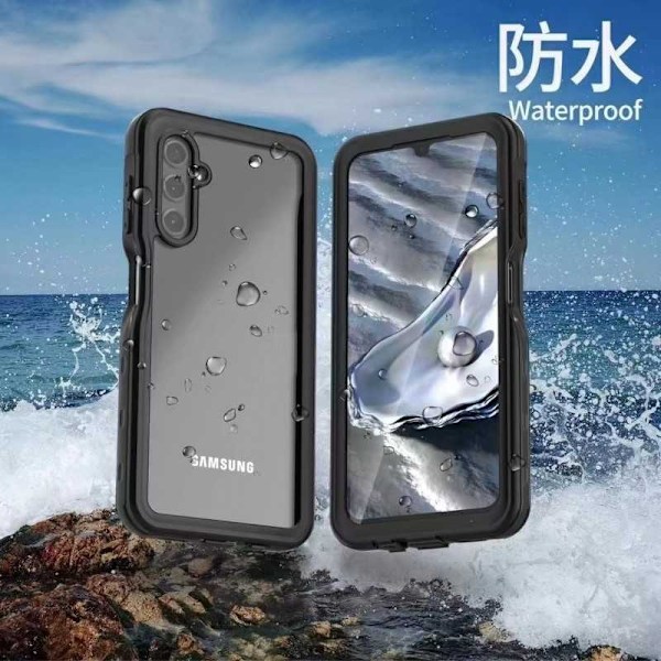 Samsung A54 5G fuld dækning vandtæt premium cover - 2m Transparent
