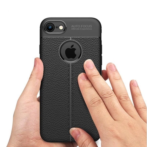 iPhone SE (2020 & 2022) Iskunkestävä ja iskunkestävä LeatherBack Black