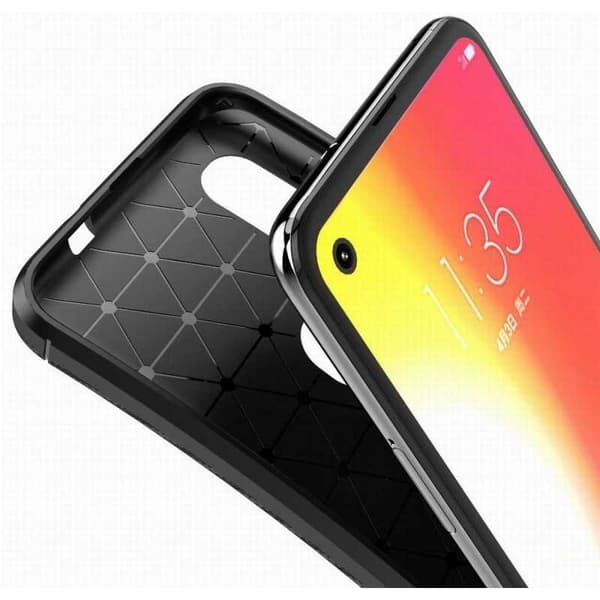 Motorola One Vision Stöttåligt Skal FullCarbon V4 Svart