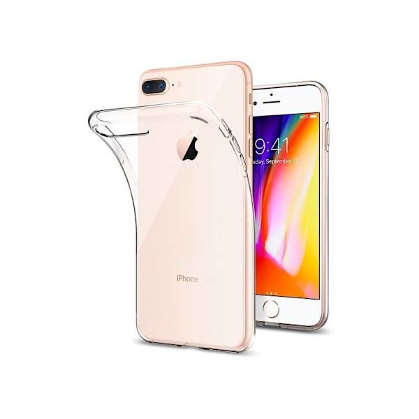 iPhone 8 Plus iskuja vaimentava silikonikotelo Simple Transparent