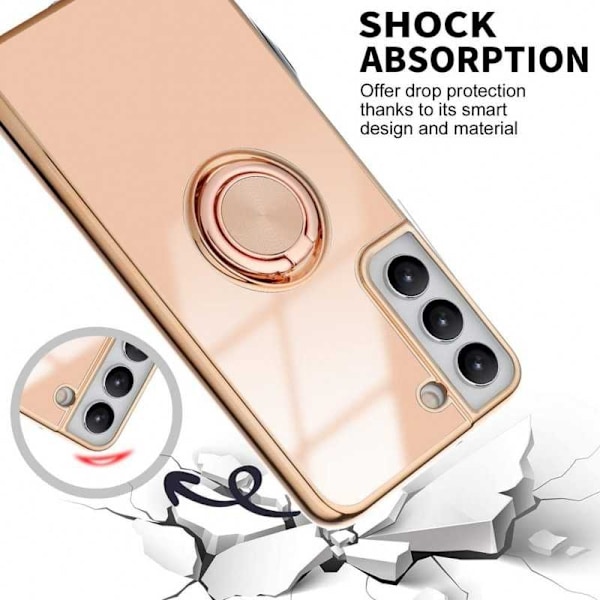 Samsung S21 tyylikäs ja iskunkestävä kotelo Flawless sormustelineellä Mörkgrön