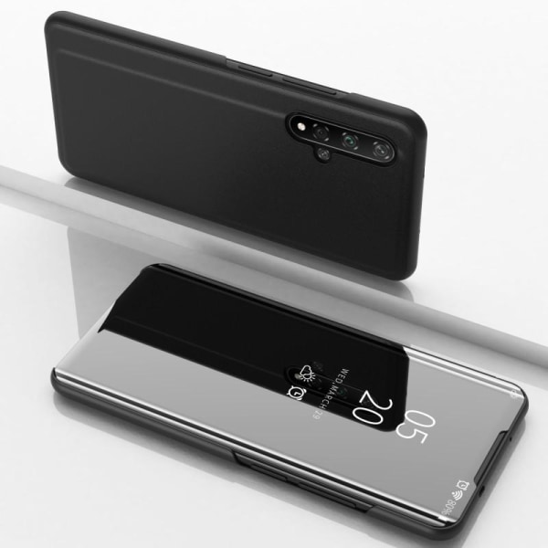 Huawei Nova 5T Smart Flip Case Clear View Standing V2 Rocket Black