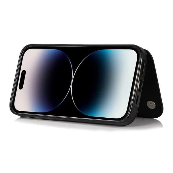 iPhone 14 Pro Iskunkestävä Kannen korttiteline 3-POCKET Flippr V2 Black