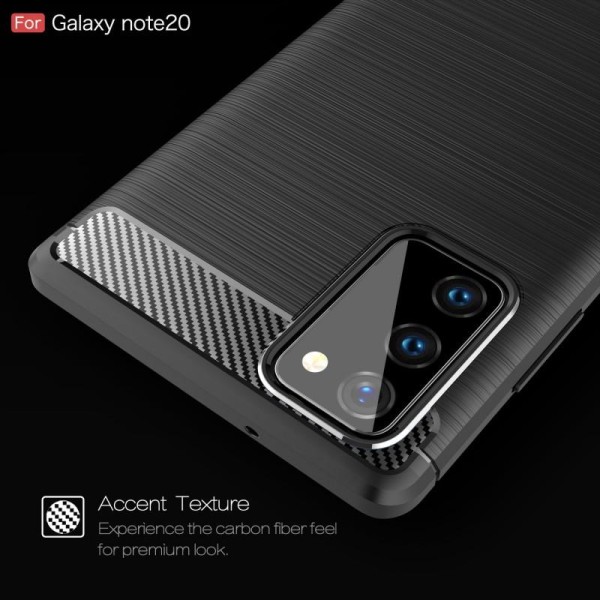 Samsung Note 20 iskunkestävä SlimCarbon kotelo Black