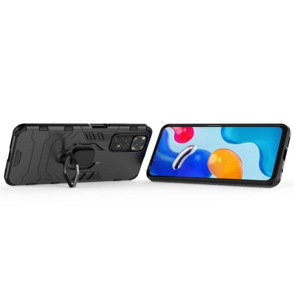 Xiaomi Redmi Note 11 / 11S Stöttåligt Skal med Ringhållare ThinArmor Svart