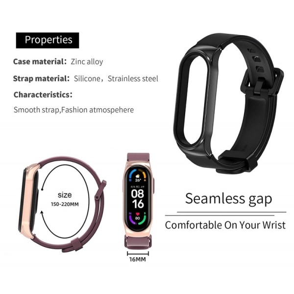 Xiaomi MI Smart Band 7 / 7 NFC Stylish Silicone Bracelet Walkr Black