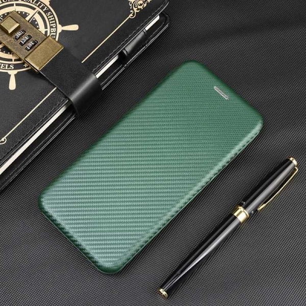 OnePlus 7T Flipfodral Kortfack CarbonDreams Grön Grön