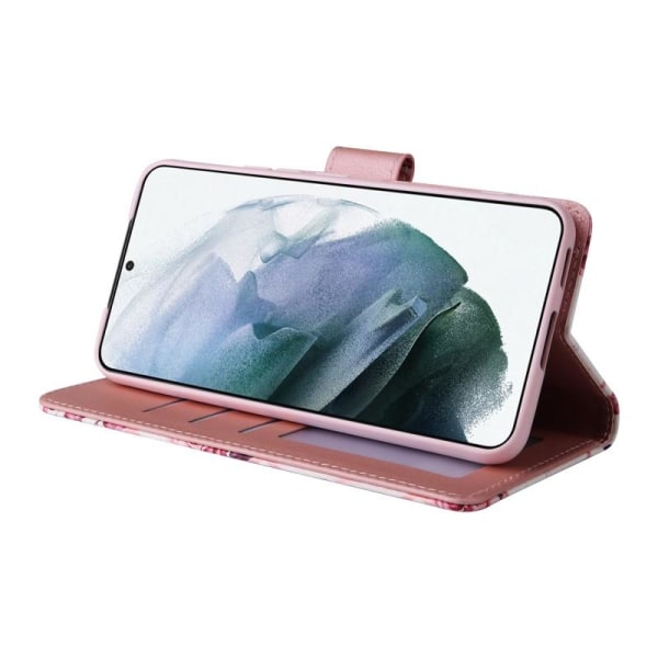 Samsung S22 Trendigt Plånboksfodral Sparkle 4-FACK Rosa