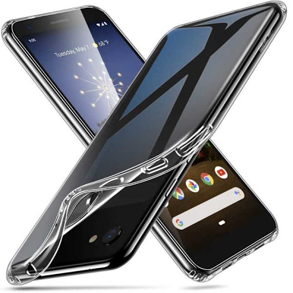 Google Pixel 3a stødabsorberende silikonecover Enkelt Transparent