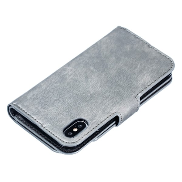 iPhone X / XS Praktisk Plånboksfodral med 12-Fack Array V4 - Grå