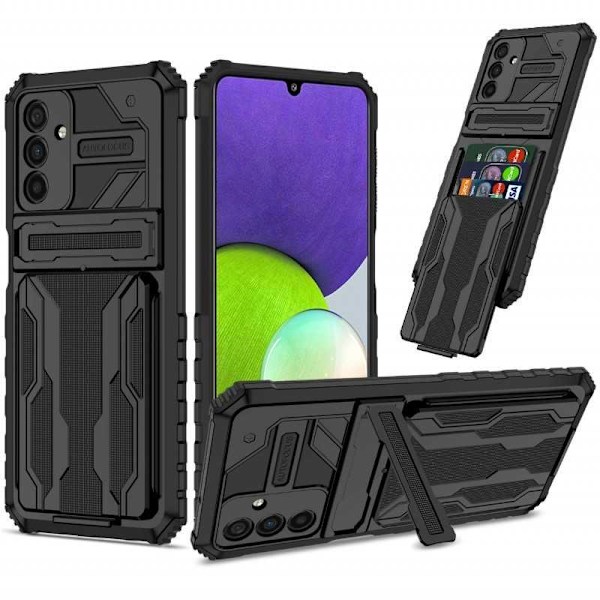 Samsung A34 5G Stöttåligt Skal Kickstand & Kortfack ThinArmor V3 Black