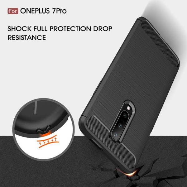 Oneplus 7 Pro Iskunkestävä Iskunvaimennuskuori SlimCarbon Black