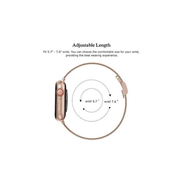 Apple Watch 38mm / 40mm / 41mm ohut rannekoru Milanese Loop Rosenguld
