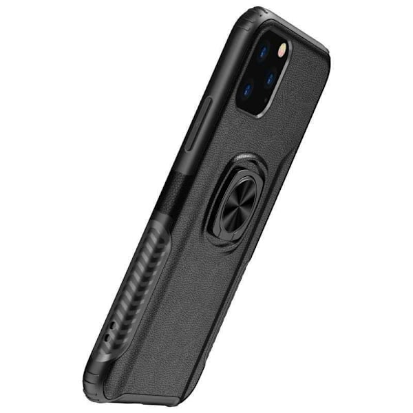 iPhone 11 Pro Max Praktisk stødsikkert cover med ringholder V5 Black