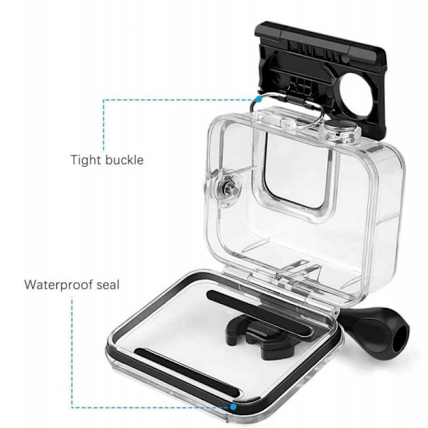 GoPro Hero 8 Sort kamerahus Vandtæt skal Transparent