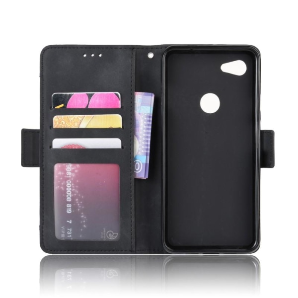 Google Pixel 3a Wallet Case PU-nahkainen 6-POCKET Winston V3 Black