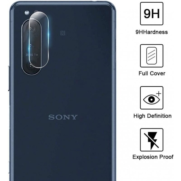 2-PACK Sony Xperia 5 II-skjermbeskyttelses kameralins Transparent