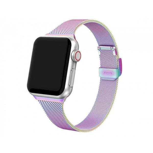 Apple Watch 38mm / 40mm / 41mm ohut rannekoru Milanese Loop Rosenguld