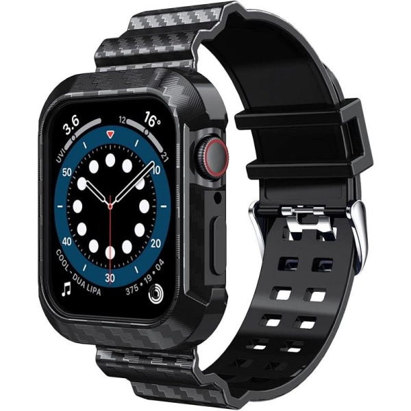 Apple Watch 42/44/45/49 mm armbånd med Carbon Design Black