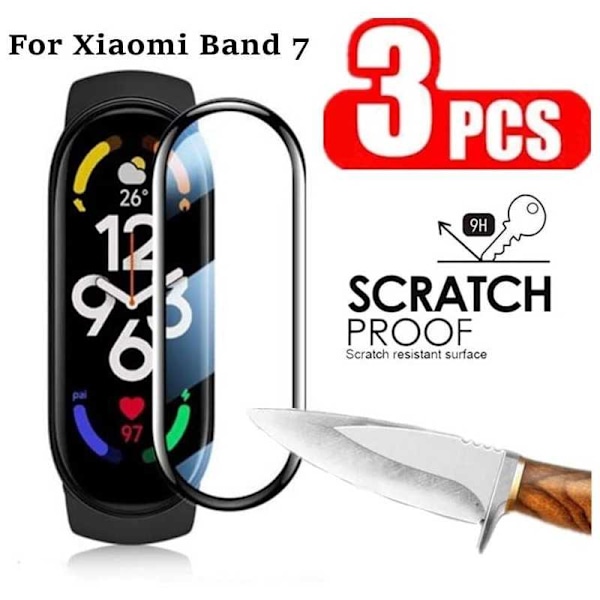2-PACK Xiaomi Mi Band 7 / 7 NFC FullFrame 3D hærdet glas 0,2 mm 9H Transparent