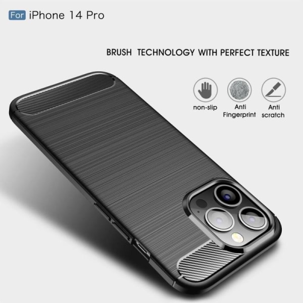 iPhone 14 Pro Støtsikker SlimCarbon veske Black