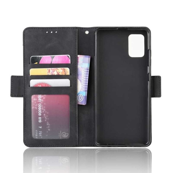 Samsung A71 tegnebog etui PU-læder 6-SLOT Winston V3 Black
