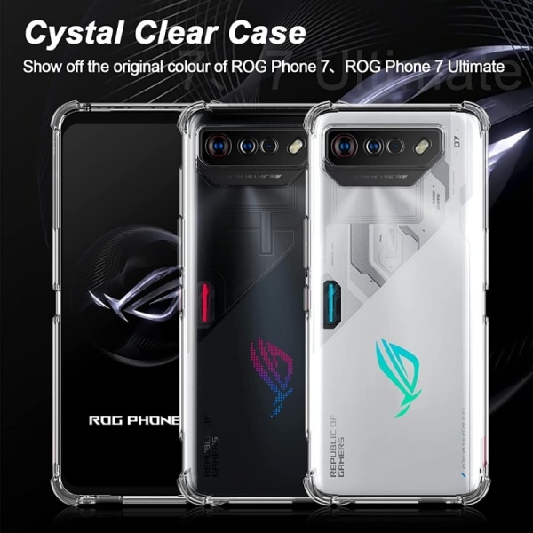 Asus Rog Phone 7 Ultimate iskuja vaimentava silikonikotelo Shockr Transparent