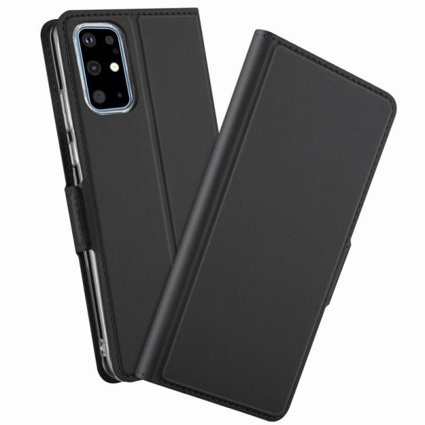 Samsung S20 Plus Exclusive Flip Case Smooth-kortspor Black