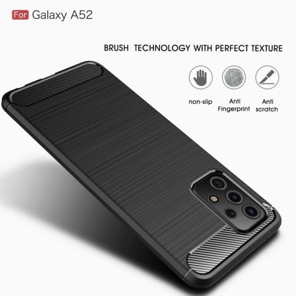 Samsung A52/A52s 4G/5G iskunkestävä SlimCarbon kotelo Black