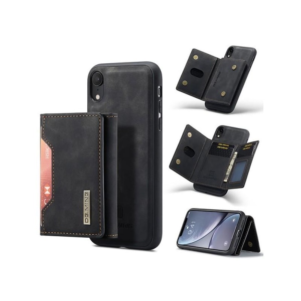 8-FACK iPhone XR Stöttåligt Skal med Magnetisk Korthållare DG.MI Black
