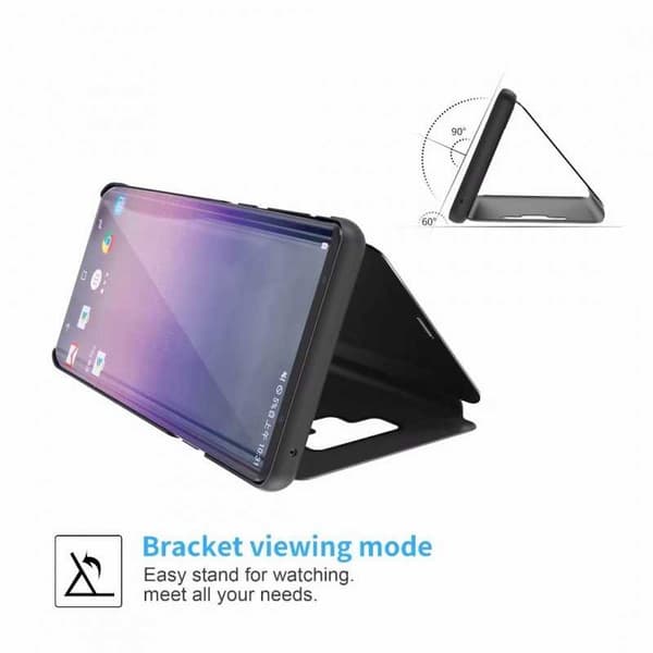 Samsung Note 9 Smart Flipfodral Clear View Standing V2 Rocket Svart