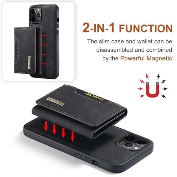 8-POWER iPhone 11 Pro Max stødsikkert cover med magnetisk kortholder DG.MING Afmonter Black