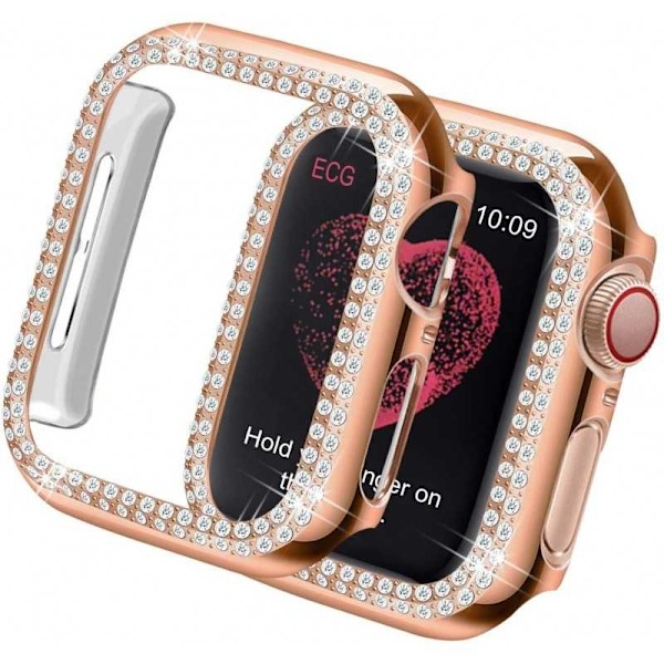 Apple Watch 40mm Series 4,5,6 & SE Iskunvaimennuskotelo strassilla Rosenguld