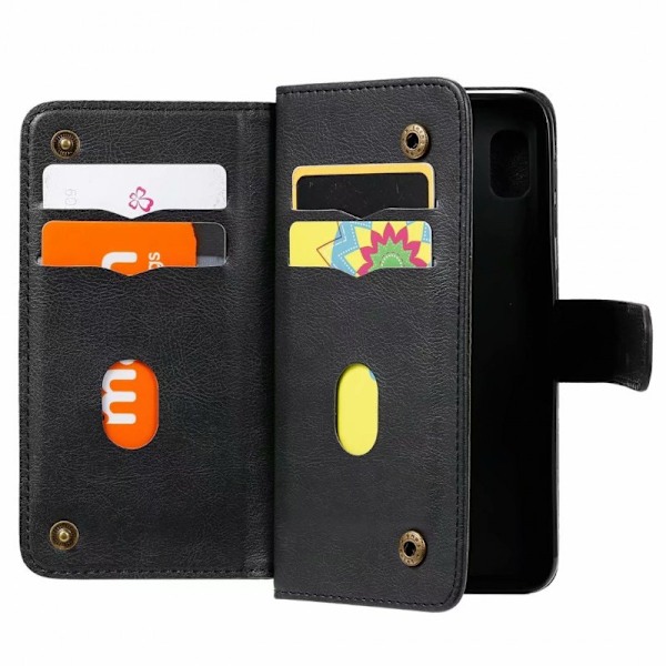 Samsung A10 Wallet Case med 11-bakker Array V2 Black