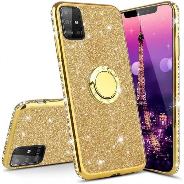 Samsung S20 Iskunvaimentimen suojus sormustelineellä Rosenguld