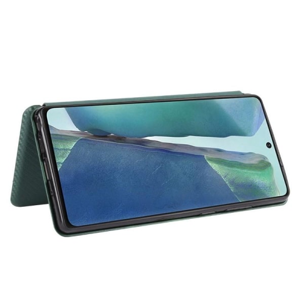 Samsung Note 20 Flip Case Kortrum CarbonDreams Grøn Green