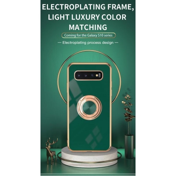 Samsung S10 Plus Elegant & Stöttåligt Skal med Ringhållare Flawl Mörkgrön