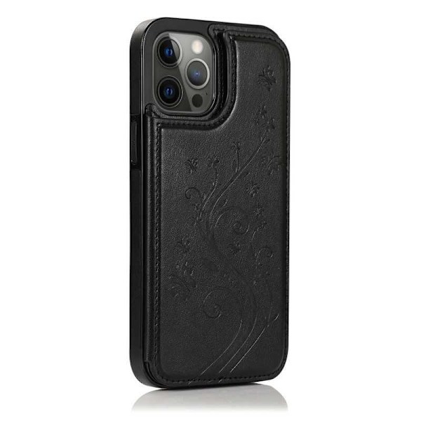 iPhone 15 Stöttåligt Skal Korthållare 3-FACK Flippr V2 Svart Svart