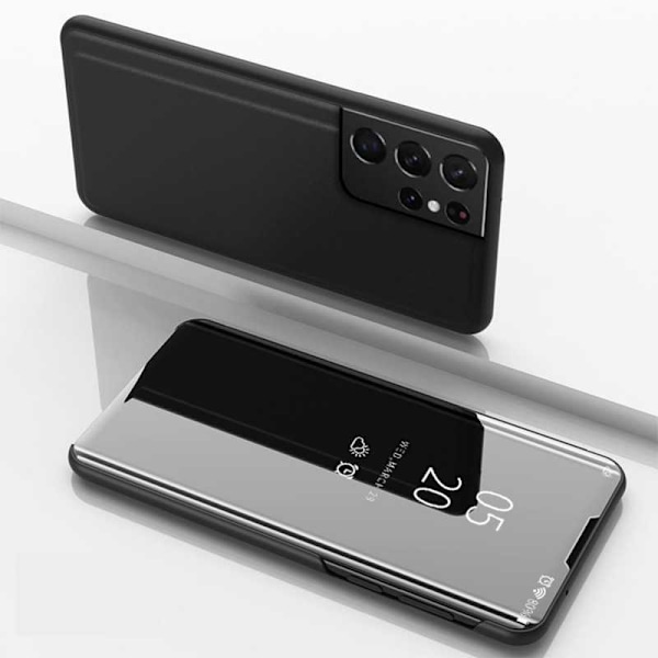 Samsung S21 Ultra Flip Case Clear View Standing V2 Rocket Black