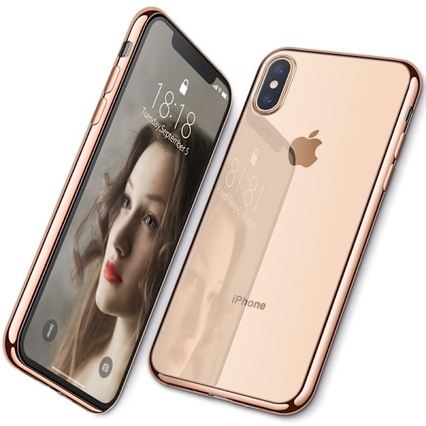 iPhone XS iskuja vaimentava kumikotelo Rosenguld