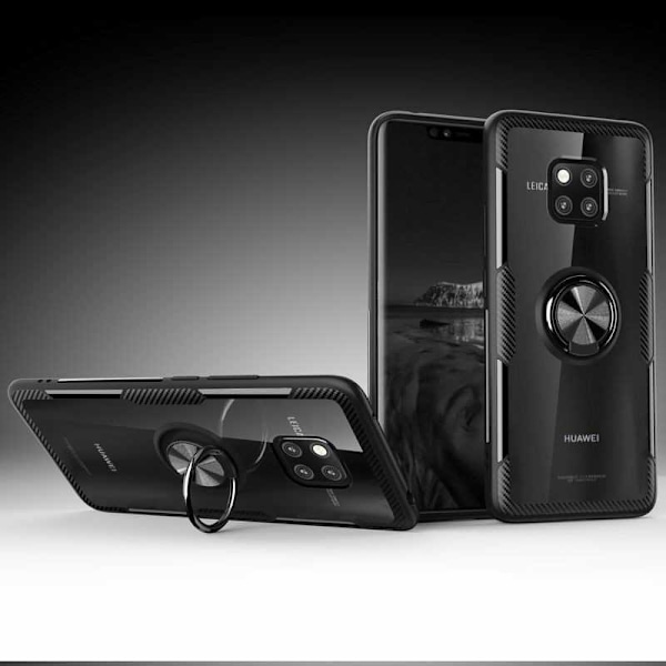 Mate 20 Pro Praktisk stødsikkert cover med ringholder V4 Black