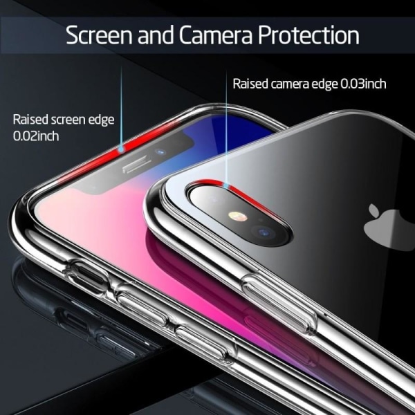iPhone XS Max stødabsorberende skal 9H hærdet glas bagside af gl Transparent