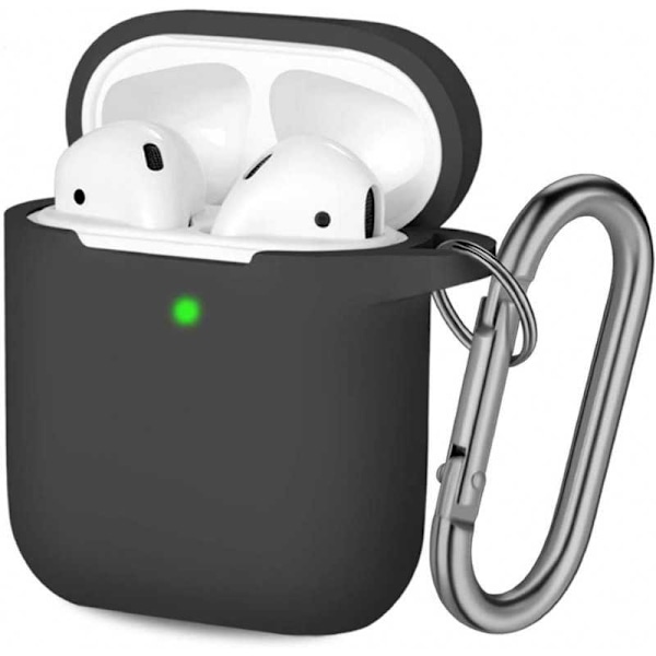 Airpods 1 & 2 Beskyttelsesetui i silikone Svart