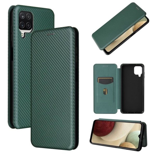 Samsung A42 5G Flip Case -korttipaikka CarbonDreams Green Green