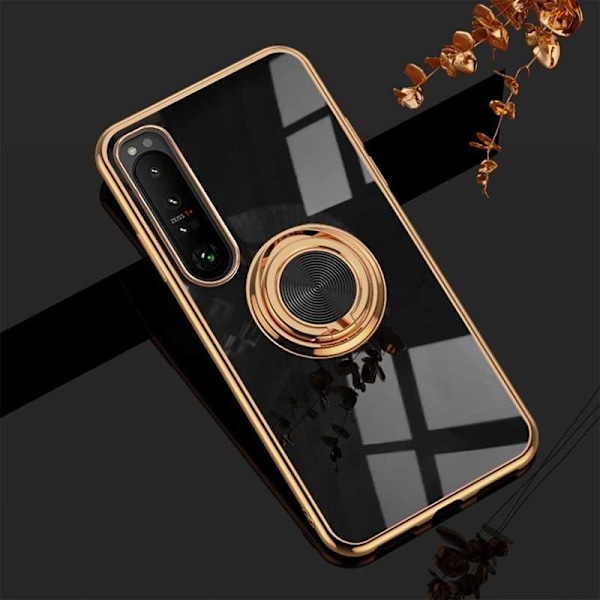 Xperia 10 V Elegant & Stöttåligt Skal med Ringhållare Flawless Svart
