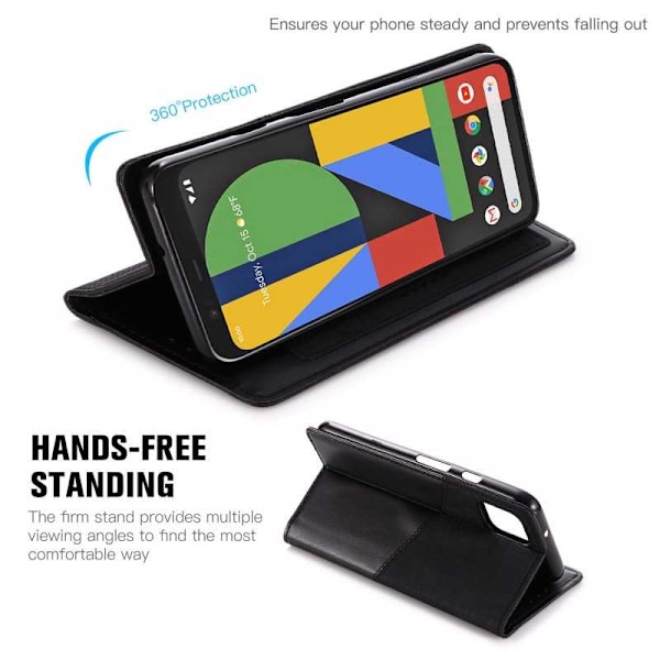 Elegant etui til Google Pixel 4 i PU-læder med RFID-blok Black
