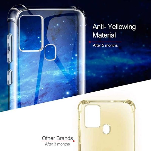 Samsung A21s Stöttåligt Skal med Förstärkta Hörn Transparent