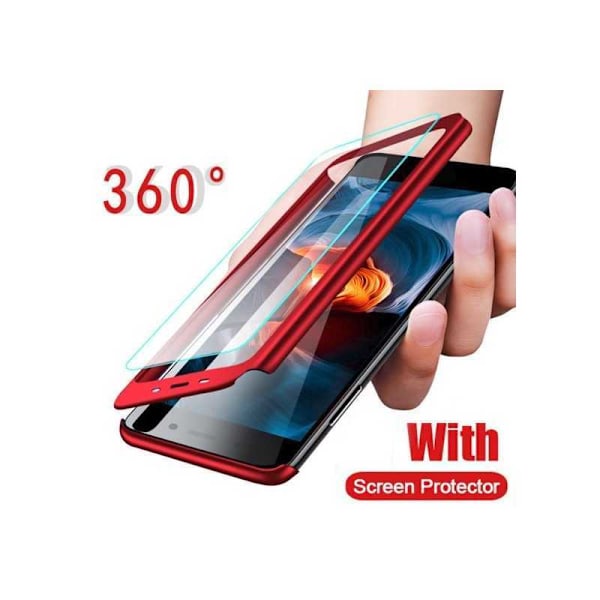 Redmi Note 7 360° 3in1 FullCover Cover inkl. Hærdet glas - Sort Transparent
